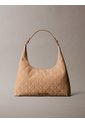 Bolso Beige Hobo Mediano En Jacquard De Emblema Calvin Klein de Calvin Klein