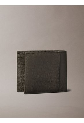 Billetera Negra Sculpted Con Monograma En Relieve Calvin Klein