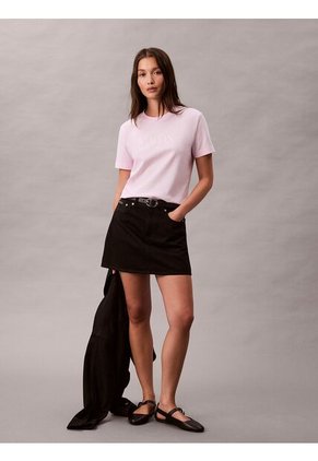 Camiseta Rosada De Corte Clásico Con Gráfico Calvin Klein