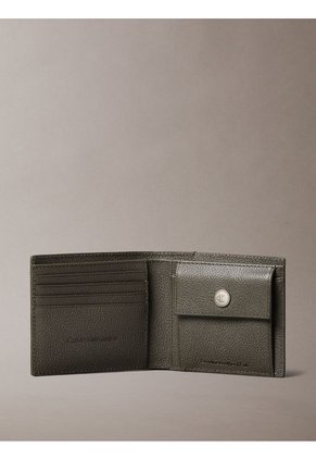 Billetera Negra Sculpted Con Monograma En Relieve Calvin Klein