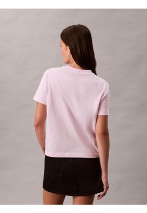 Camiseta Rosada De Corte Clásico Con Gráfico Calvin Klein