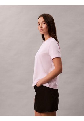 Camiseta Rosada De Corte Clásico Con Gráfico Calvin Klein
