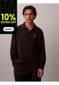 Polo Negro Manga Larga De Canalé Doble Cara Calvin Klein de Calvin Klein