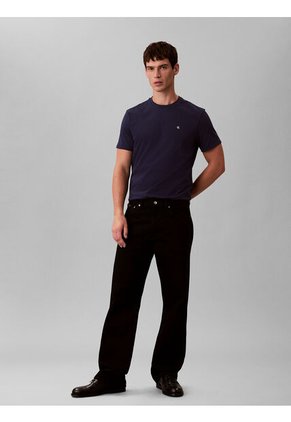 Camiseta Azul Con Micro Monograma Bordado Calvin Klein