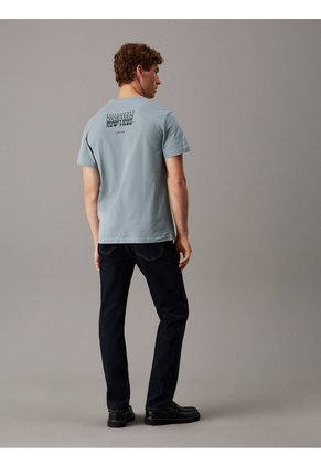 Camiseta Azul Con Logo En La Parte Trasera Calvin Klein