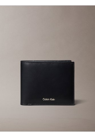 Billetera Negra Billfold Con Logo En Relieve De Cuero Calvin Klein Calvin Klein