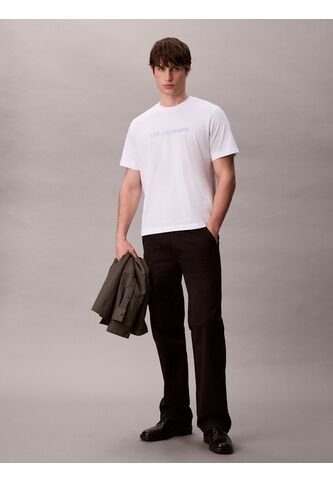 Camiseta Blanca Con Logo Gráfico Apilado Calvin Klein Calvin Klein
