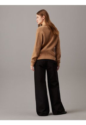 Saco Café Tejido De Pico De Buclé De Canalé Calvin Klein