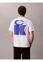 Camiseta Blanca Con Logo Gráfico Apilado Calvin Klein de Calvin Klein