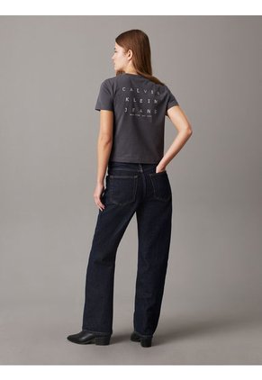 Camiseta Negra Relaxed Con Estampado En La Espalda Calvin Klein