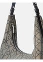 Bolso Beige Hobo Mediano En Jacquard De Emblema Calvin Klein de Calvin Klein