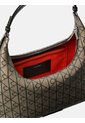 Bolso Beige Hobo Mediano En Jacquard De Emblema Calvin Klein de Calvin Klein