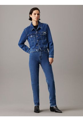 Chaqueta Azul Denim Cropped De Los Años 90 Calvin Klein