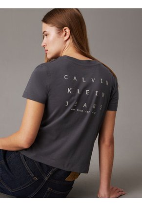 Camiseta Negra Relaxed Con Estampado En La Espalda Calvin Klein