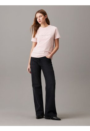 Camiseta Rosada De Chenilla Con Monograma Calvin Klein