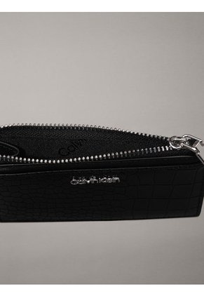 Tarjetero Negro De Cuero De Cocodrilo Calvin Klein