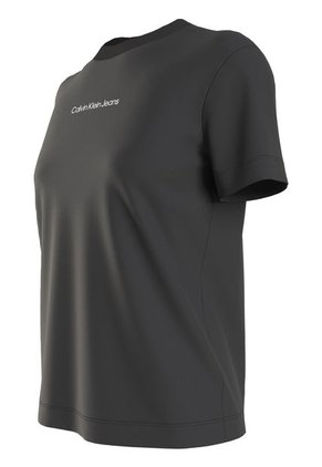 Camiseta Con Cuello Redondo Y Logo Mujer Negro Calvin Klein