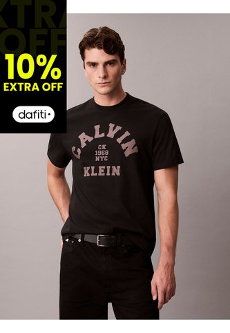 Camiseta Negra Con Gráfico De Logo Calvin Klein Calvin Klein