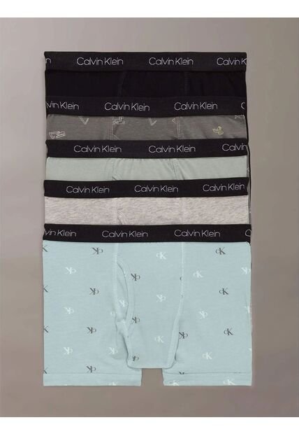 Pack Multicolor De 5 Bóxers De Algodón Elástico Para Niño Calvin Klein