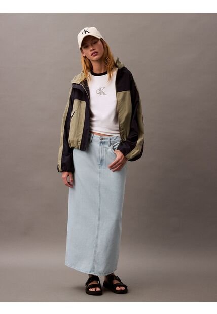 Falda Celeste Denim Maxi Calvin Klein