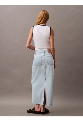 Falda Celeste Denim Maxi Calvin Klein