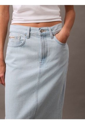 Falda Celeste Denim Maxi Calvin Klein