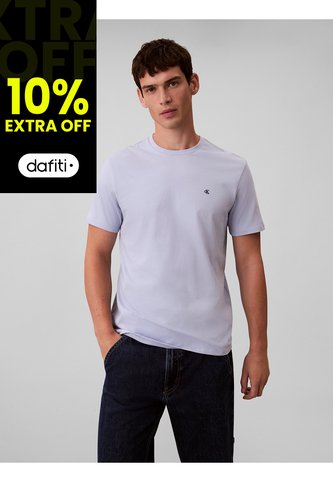 Camiseta Gris Con Micro Monograma Bordado Calvin Klein Calvin Klein