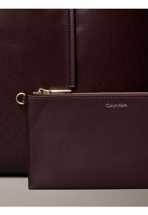 Bolso Café Tote Con Logo Monograma Con Bolsito Calvin Klein