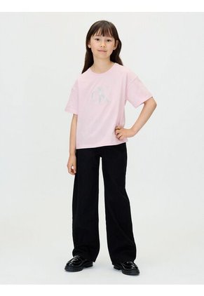 Camiseta Morado Corta Con Monograma Con Acabado Brillante Calvin Klein