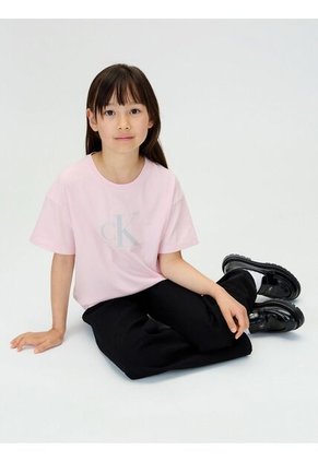 Camiseta Morado Corta Con Monograma Con Acabado Brillante Calvin Klein