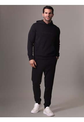 Buzo Negro Sport Con Logotipo Tonal Calvin Klein