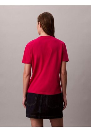 Camiseta Rosada Clásica Con Monograma Estampado Calvin Klein