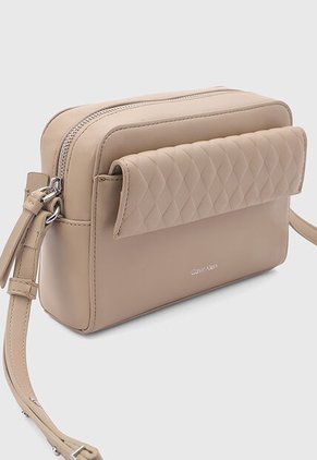 Bolso Manos Libres Calvin Klein Mini Quilt Caqui