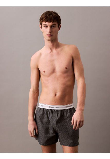 Pantaloneta Negra De Pijama De Popelín De Algodón Calvin Klein