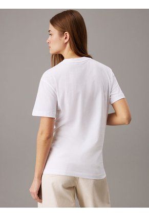Camiseta Blanca Con Logo Nano Calvin Klein