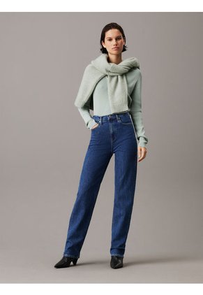 Jeans Azul Oscuro High Rise Straight Calvin Klein