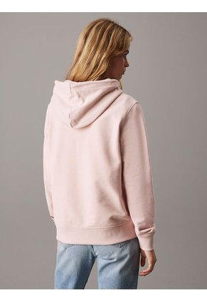 Buzo Rosado De Felpa De Algodón Con Capota Y Logo Calvin Klein