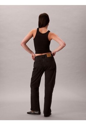 Jeans Negro Rectos De Talle Alto - Essentials Calvin Klein