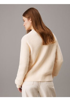 Saco Beige Tejido Buclé De Canalé Calvin Klein