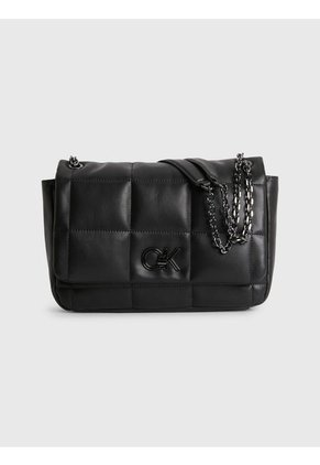 Bolso De Hombro Acolchado Reciclado Mujer Negro
