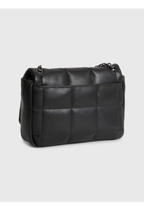 Bolso De Hombro Acolchado Reciclado Mujer Negro