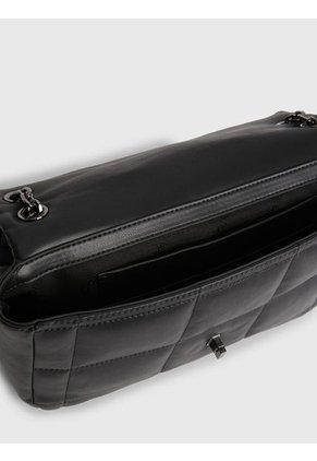 Bolso De Hombro Acolchado Reciclado Mujer Negro