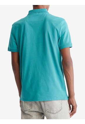 Polo Verde De Algodón Con Monograma Bordado Calvin Klein