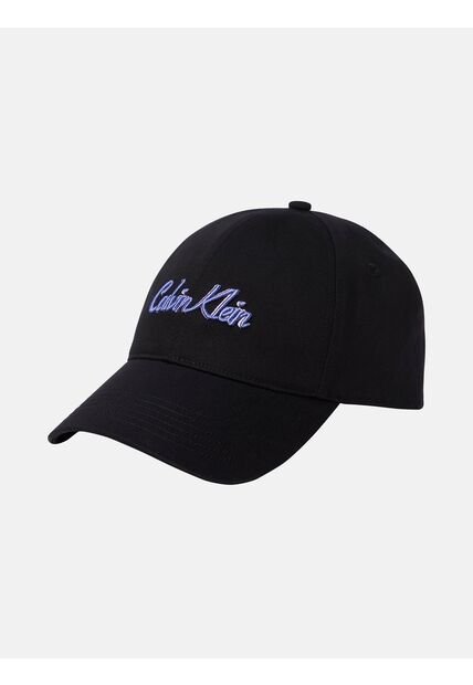 Gorra Negra De Sarga Con Logo Calvin Klein
