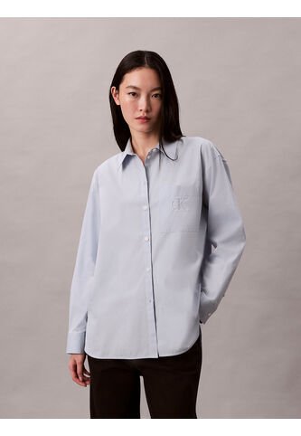 Camisa Azul Relaxed De Popelina Calvin Klein Calvin Klein