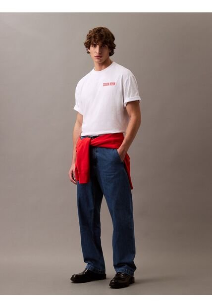Camiseta Blanca Vert Logo Graphic Crewneck Calvin Klein