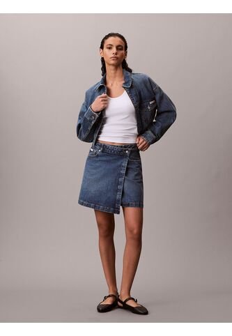 Falda Azul Mini Cruzada Denim Calvin Klein Calvin Klein