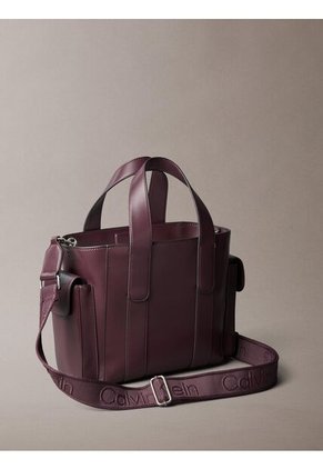 Tote Marrón Bag Pequeño De Jacquard Con Logo Calvin Klein