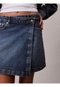 Falda Azul Mini Cruzada Denim Calvin Klein de Calvin Klein