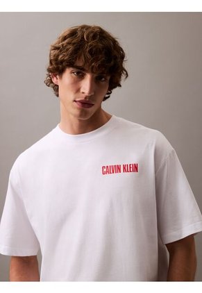 Camiseta Blanca Vert Logo Graphic Crewneck Calvin Klein